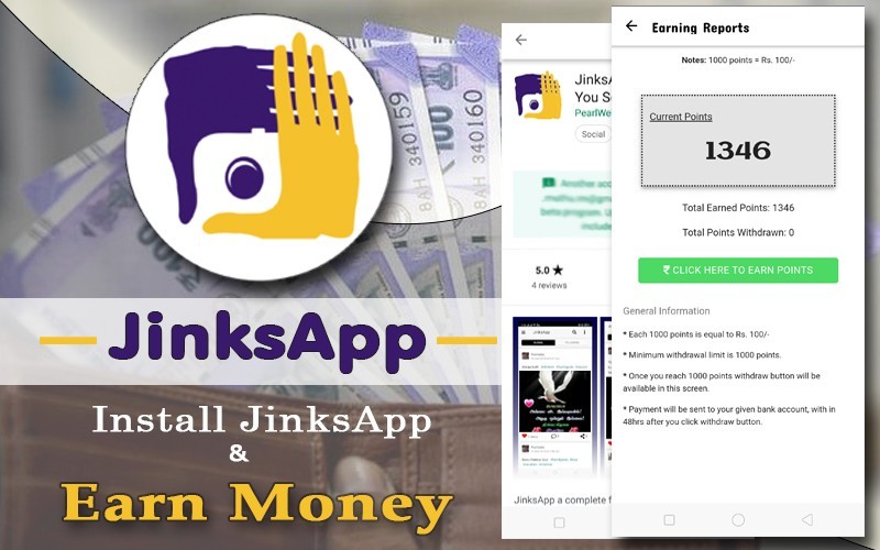 Earn From Your Mobile Upto 10000 : Download JinksApp