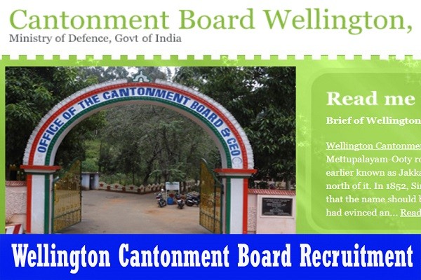 Wellington Cantt Safaiwala Recruitment 2022