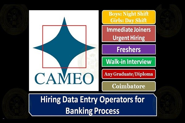 Cameo Corporate Services Required For Data Entry Operator