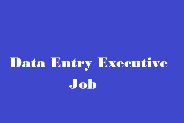 Open Position For Data Entry Executive