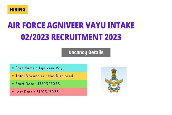 Indian Air Force Agniveervayu Intake Recruitment 2023