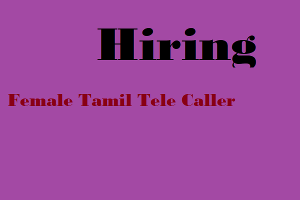 Hiring For Female Tele Caller in Chennai